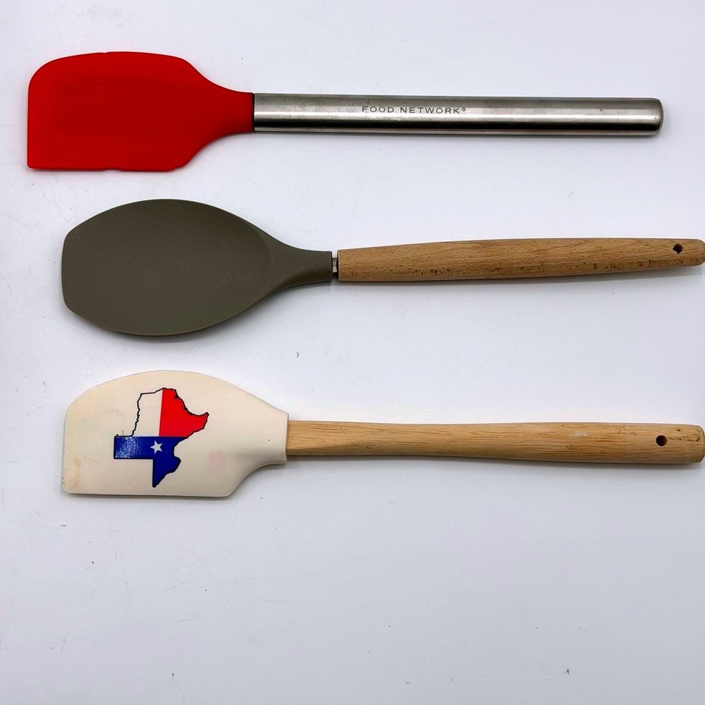 Spatula Set 3 Texas Food Network Red Grey Silicone